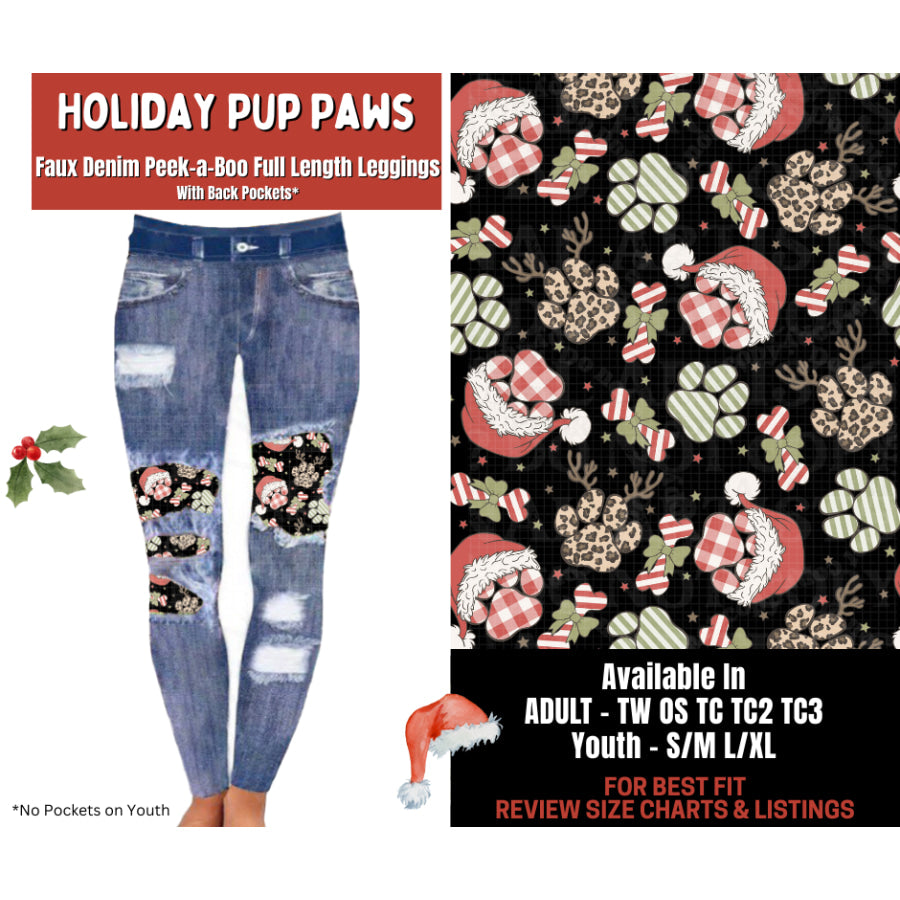 Preorder Custom Cardigans / Leggings - Holiday Pup Paws - Closes 24 Sep - ETA late Jan 2026 Cardigan