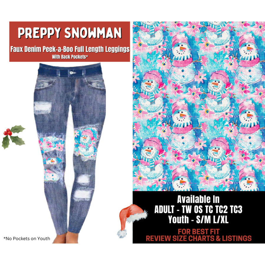 Preorder Custom Cardigans / Leggings - Preppy Snowman - Closes 24 Sep - ETA late Jan 2026 Cardigan