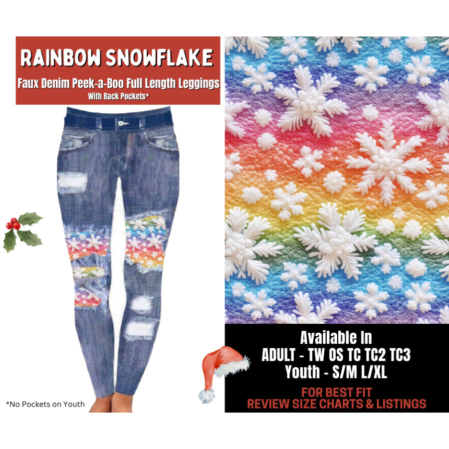 Preorder Custom Cardigans / Leggings - Rainbow Snowflake - Closes 24 Sep - ETA late Jan 2026 Cardigan