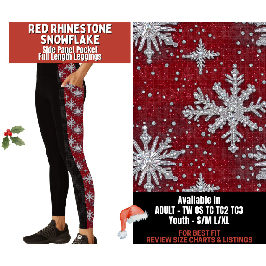 Preorder Custom Cardigans / Leggings - Red Rhinestone Snowflake - Closes 24 Sep - ETA late Jan 2026 Cardigan