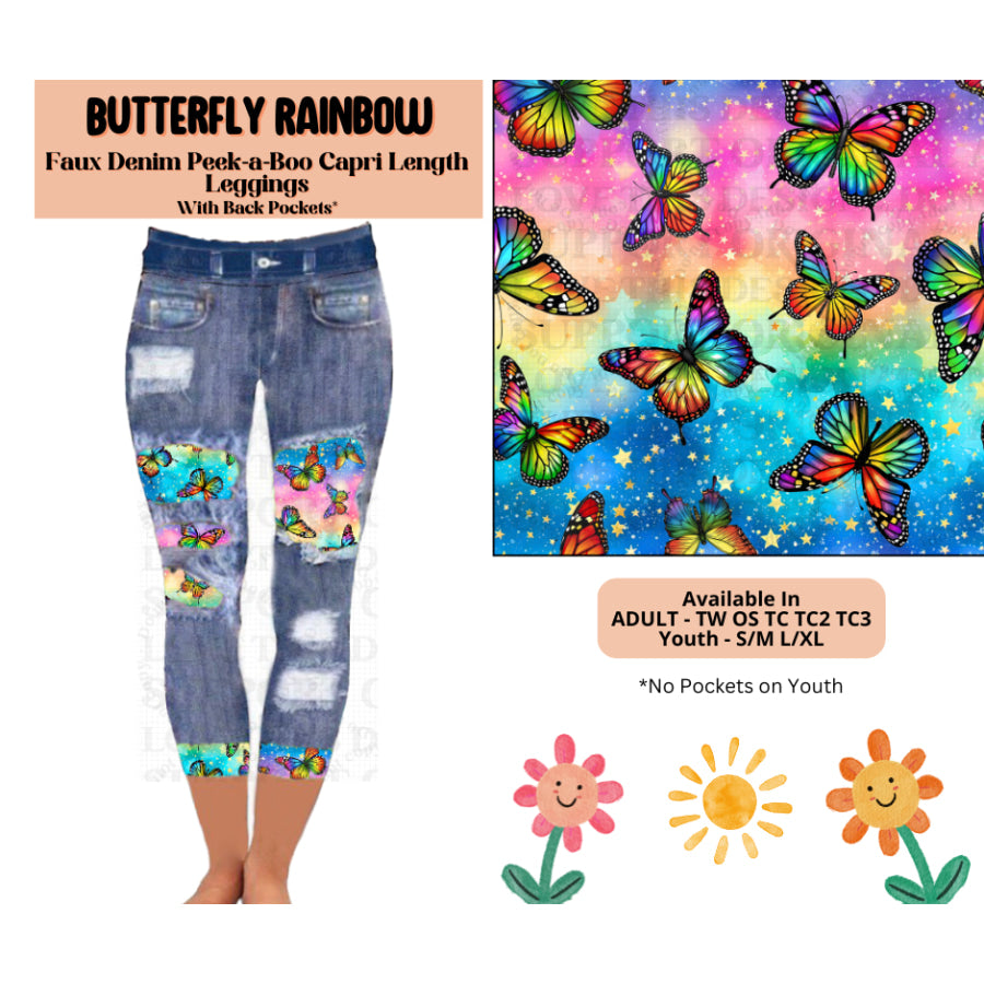 Preorder Custom Cardigans / Leggings / Shorts - Butterfly Rainbow - Closes 26 May - ETA late Sep 2025 Cardigan