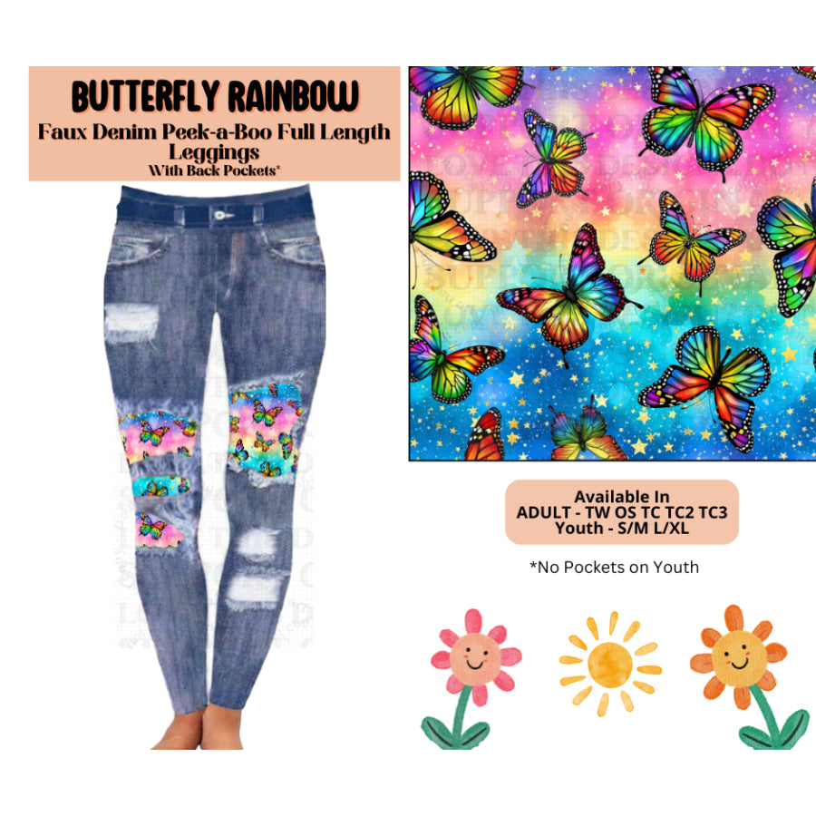 Preorder Custom Cardigans / Leggings / Shorts - Butterfly Rainbow - Closes 26 May - ETA late Sep 2025 Cardigan