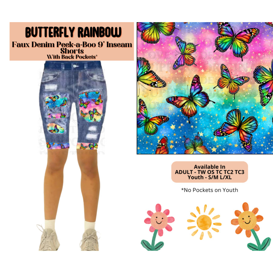 Preorder Custom Cardigans / Leggings / Shorts - Butterfly Rainbow - Closes 26 May - ETA late Sep 2025 Cardigan