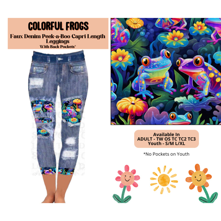 Preorder Custom Cardigans / Leggings / Shorts - Colourful Frogs - Closes 26 May - ETA late Sep 2025 Cardigan