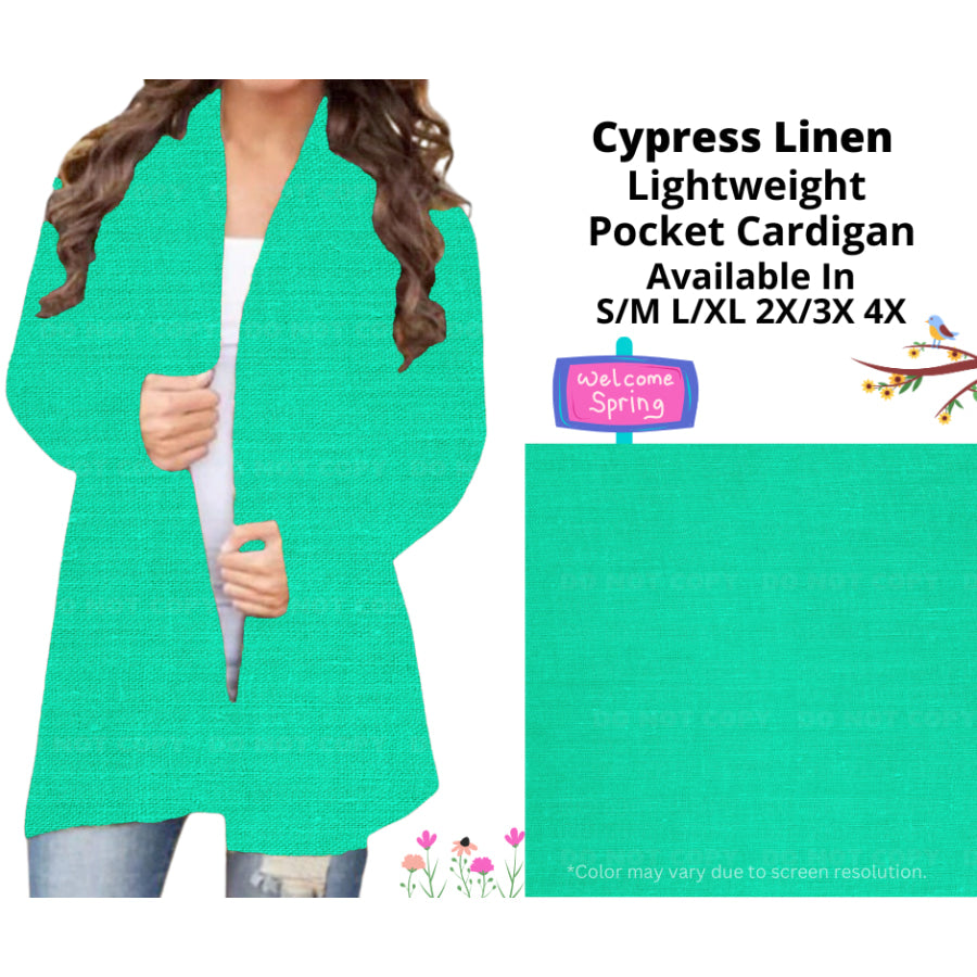 Preorder Custom Cardigans / Leggings / Shorts - Cypress Linen - Closes 13 Jan - ETA late Apr 2025 Cardigan