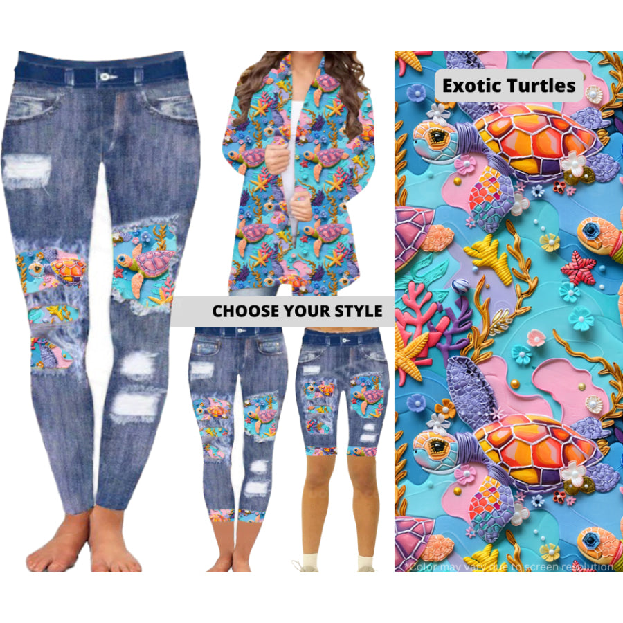 Preorder Custom Cardigans / Leggings / Shorts - Exotic Turtles - Closes 26 Mar - ETA late Jun 2025 Cardigan