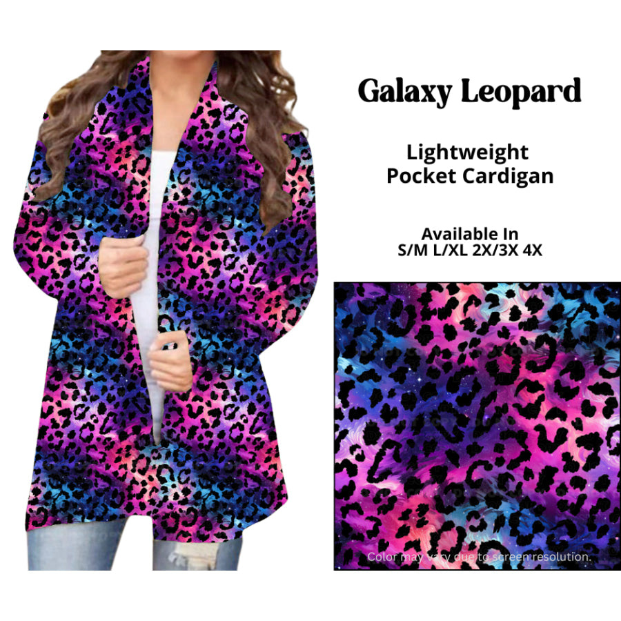 Preorder Custom Cardigans / Leggings / Shorts - Galaxy Leopard - Closes 26 Mar - ETA late Jun 2025 Cardigan