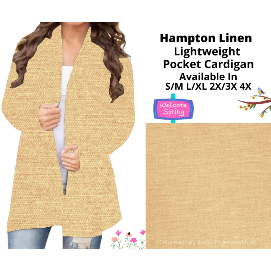 Preorder Custom Cardigans / Leggings / Shorts - Hampton Linen - Closes 13 Jan - ETA late Apr 2025 Cardigan