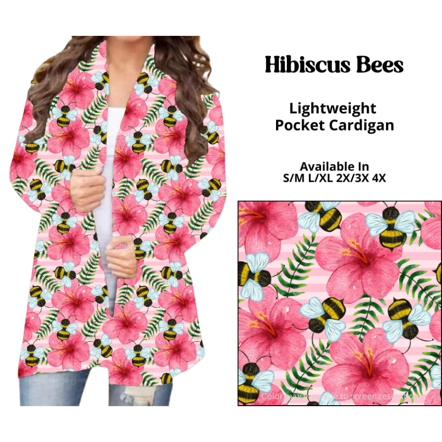 Preorder Custom Cardigans / Leggings / Shorts - Hibiscus Bees - Closes 26 Mar - ETA late Jun 2025 Cardigan