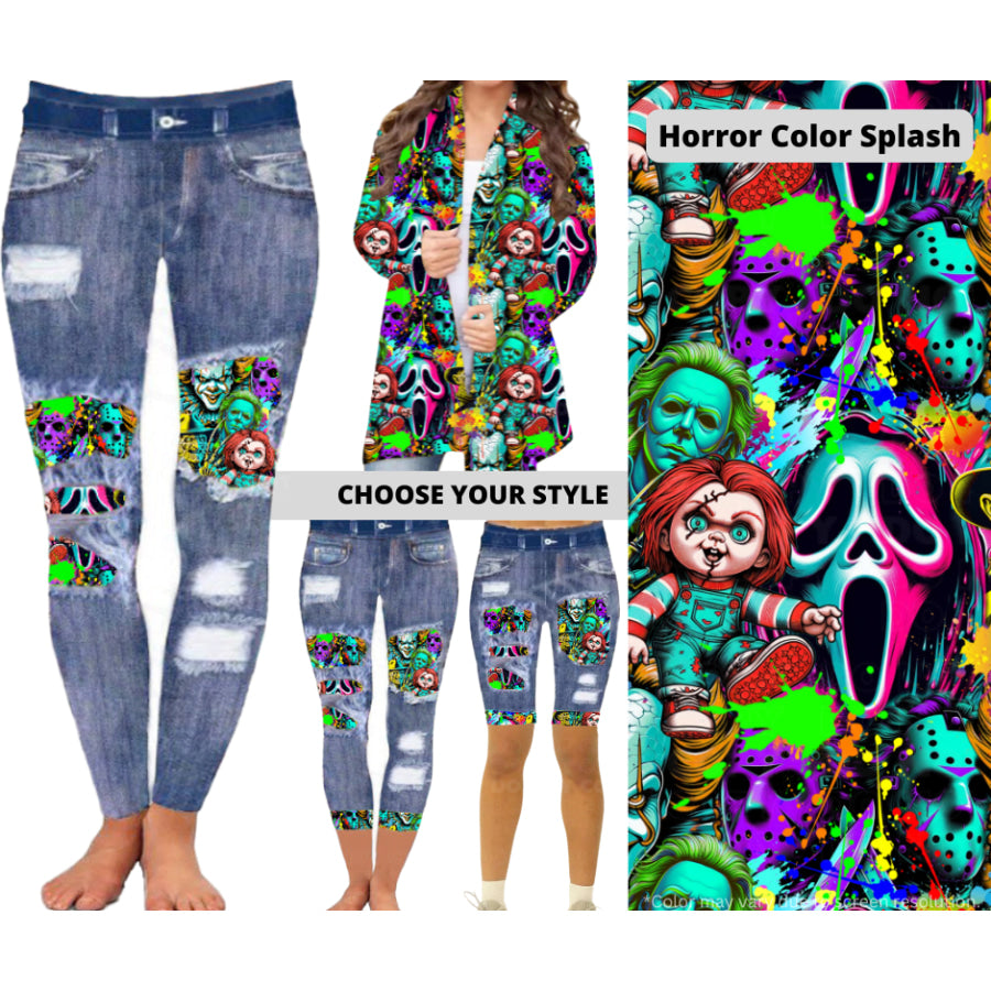 Preorder Custom Cardigans / Leggings / Shorts - Horror Colour Splash - Closes 26 Mar - ETA late Jun 2025 Cardigan