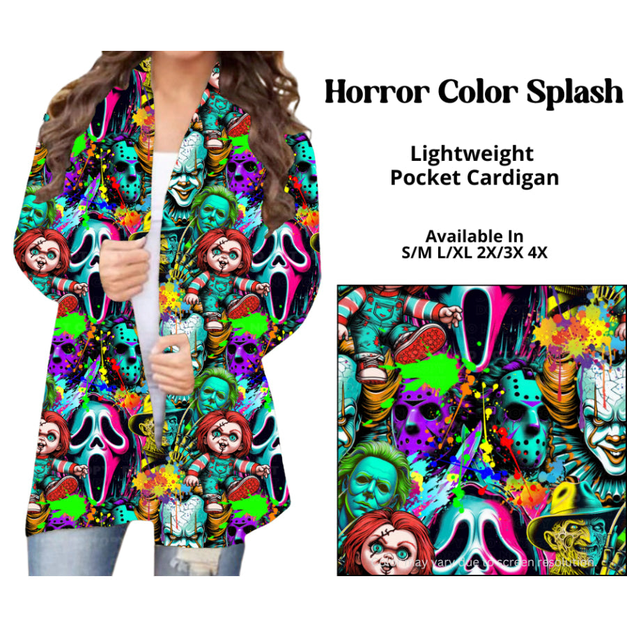 Preorder Custom Cardigans / Leggings / Shorts - Horror Colour Splash - Closes 26 Mar - ETA late Jun 2025 Cardigan