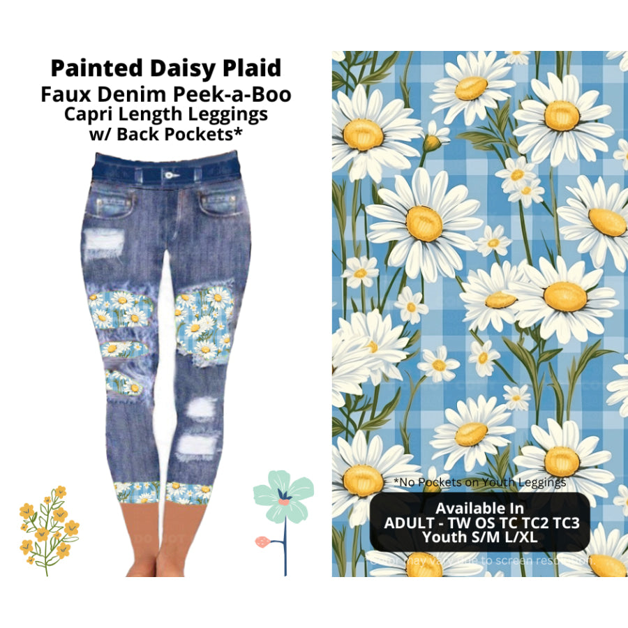 Preorder Custom Cardigans / Leggings / Shorts - Painted Daisy Plaid - Closes 26 Mar - ETA late Jun 2025 Cardigan