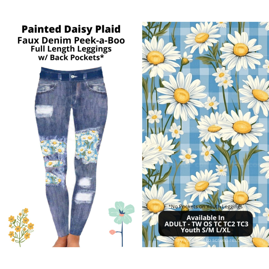 Preorder Custom Cardigans / Leggings / Shorts - Painted Daisy Plaid - Closes 26 Mar - ETA late Jun 2025 Cardigan