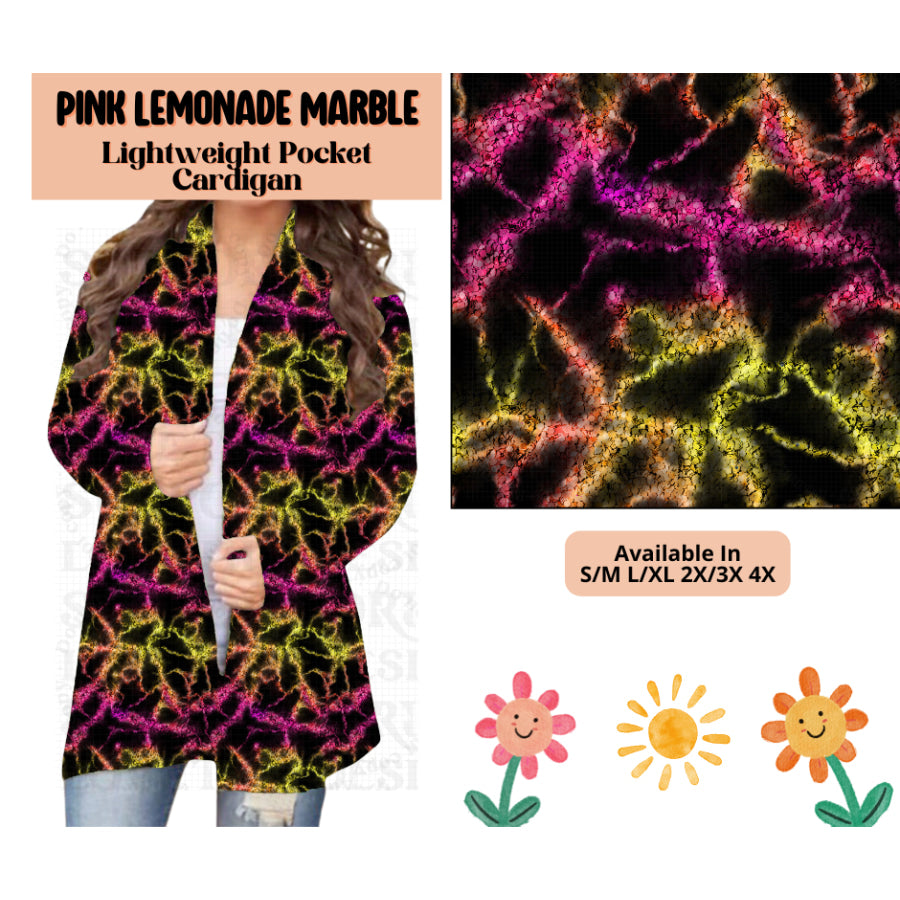 Preorder Custom Cardigans / Leggings / Shorts - Pink Lemonade Marble - Closes 26 May - ETA late Sep 2025 Cardigan