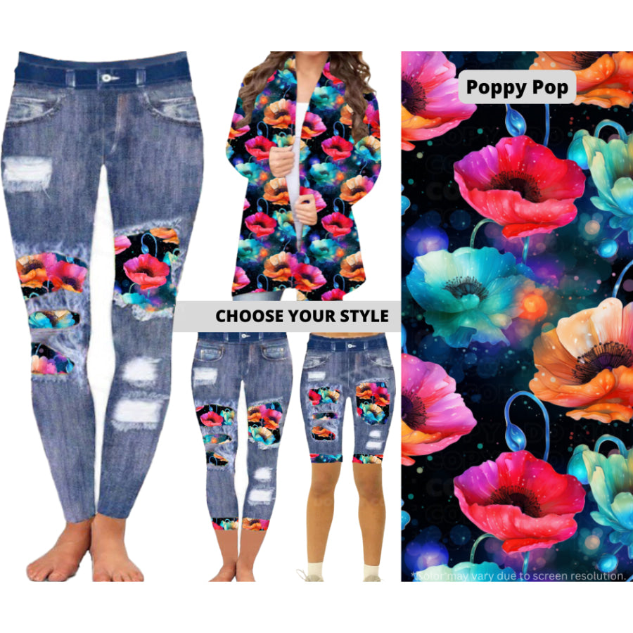 Preorder Custom Cardigans / Leggings / Shorts - Poppy Pop - Closes 26 Mar - ETA late Jun 2025 Cardigan