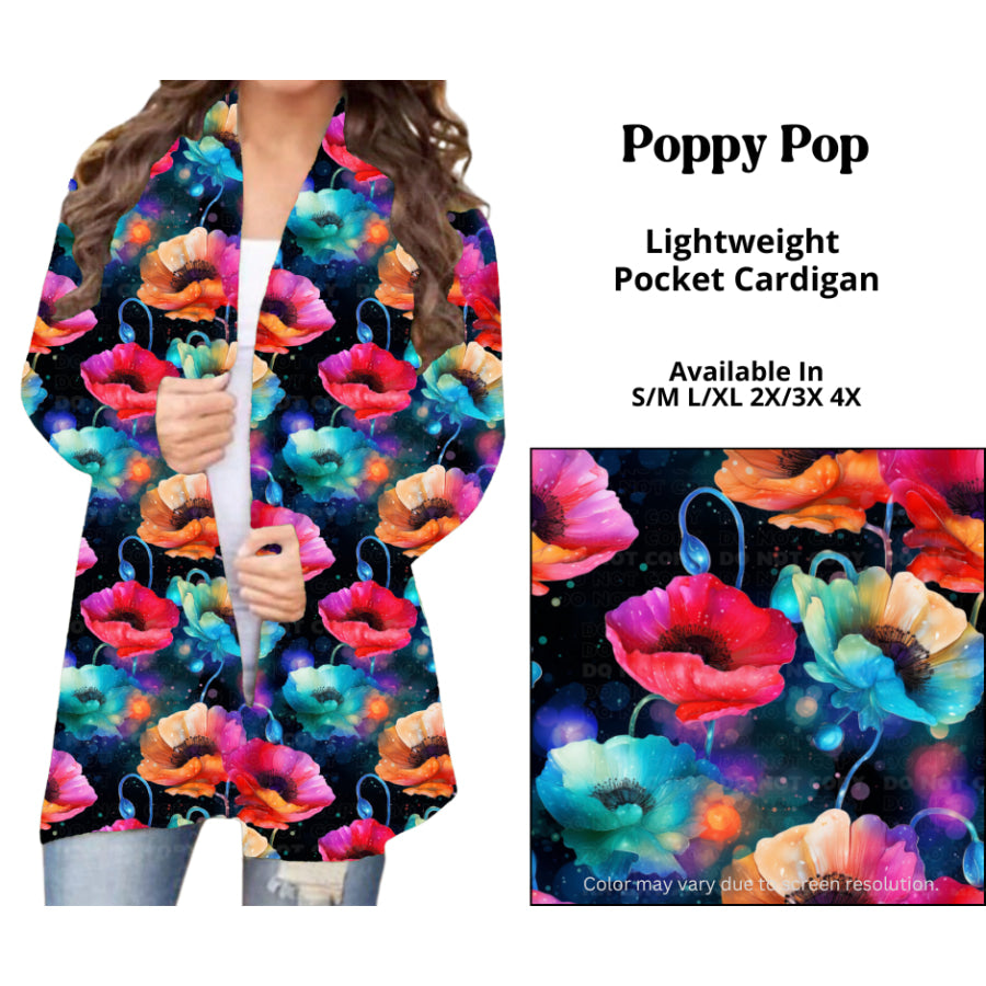 Preorder Custom Cardigans / Leggings / Shorts - Poppy Pop - Closes 26 Mar - ETA late Jun 2025 Cardigan