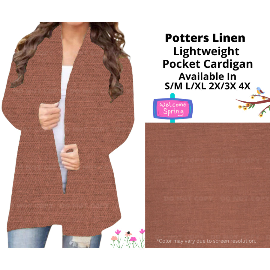 Preorder Custom Cardigans / Leggings / Shorts - Potters Linen - Closes 13 Jan - ETA late Apr 2025 Cardigan