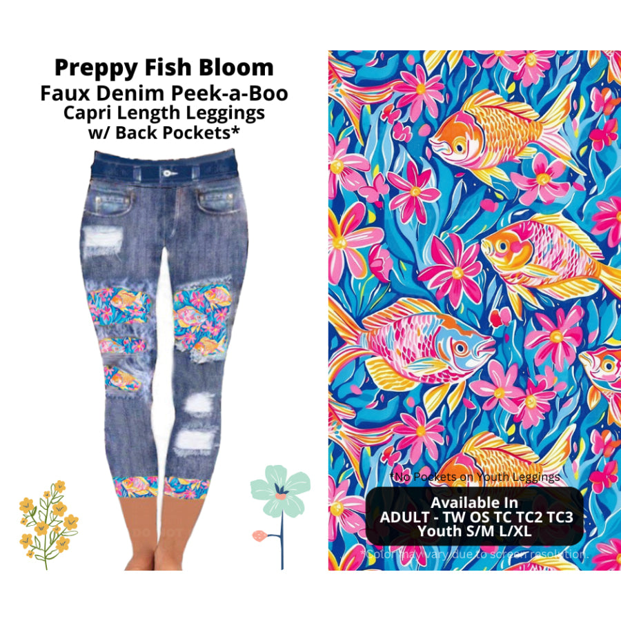 Preorder Custom Cardigans / Leggings / Shorts - Preppy Fish Bloom - Closes 26 Mar - ETA late Jun 2025 Cardigan