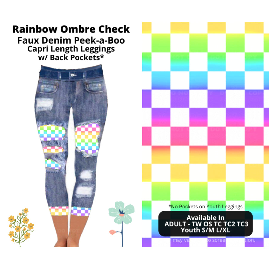 Preorder Custom Cardigans / Leggings / Shorts - Rainbow Ombre Check - Closes 26 Mar - ETA late Jun 2025 Cardigan