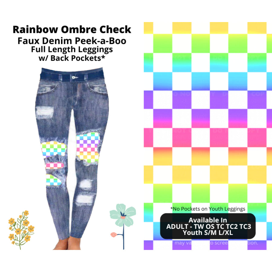 Preorder Custom Cardigans / Leggings / Shorts - Rainbow Ombre Check - Closes 26 Mar - ETA late Jun 2025 Cardigan