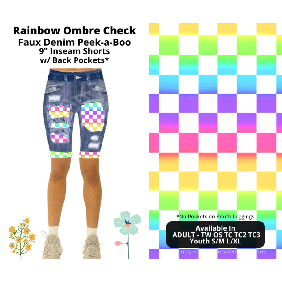 Preorder Custom Cardigans / Leggings / Shorts - Rainbow Ombre Check - Closes 26 Mar - ETA late Jun 2025 Cardigan