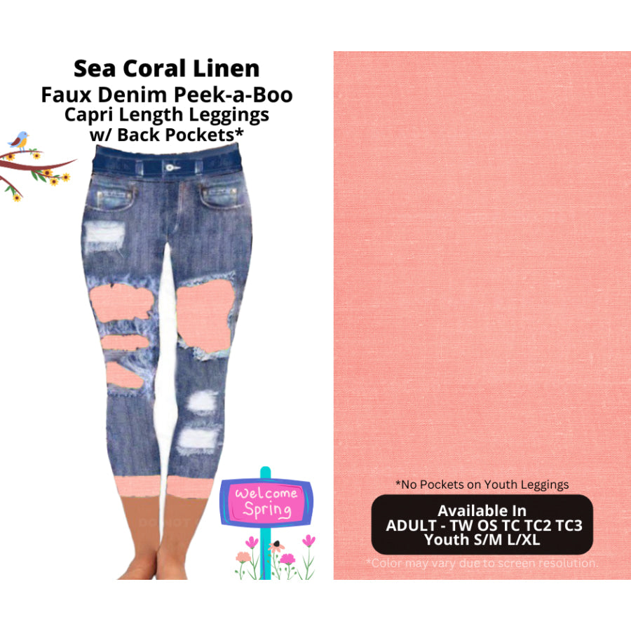 Preorder Custom Cardigans / Leggings / Shorts - Sea Coral Linen - Closes 13 Jan - ETA late Apr 2025 Cardigan