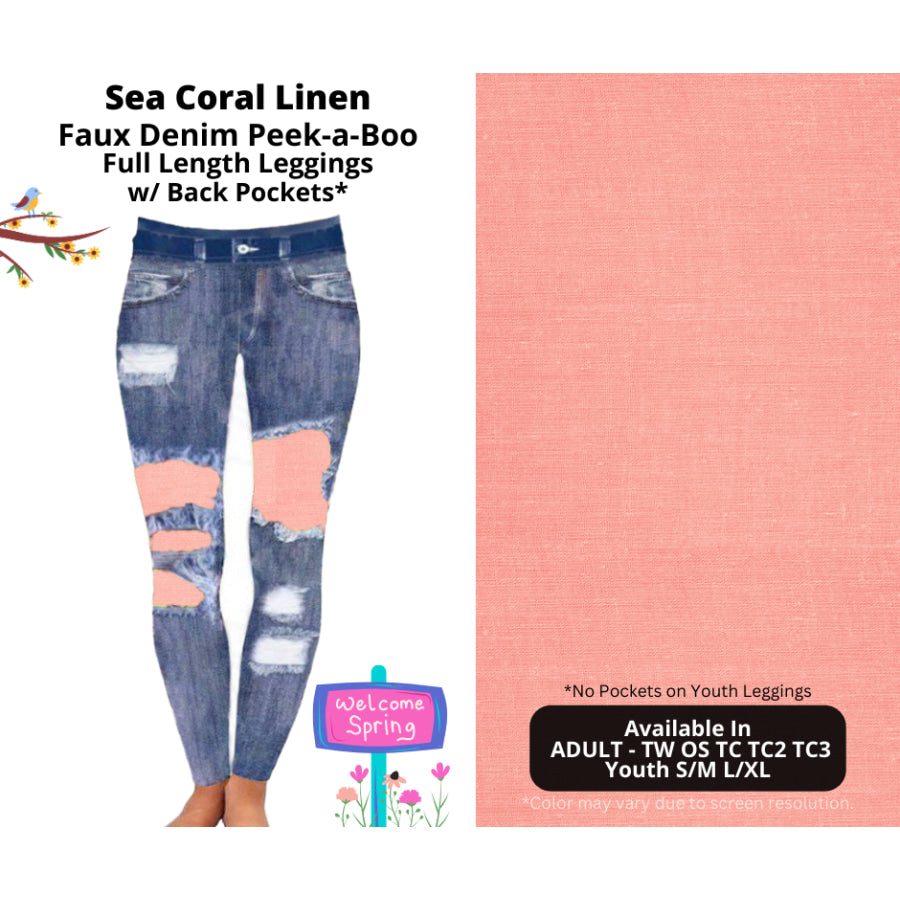 Preorder Custom Cardigans / Leggings / Shorts - Sea Coral Linen - Closes 13 Jan - ETA late Apr 2025 Cardigan