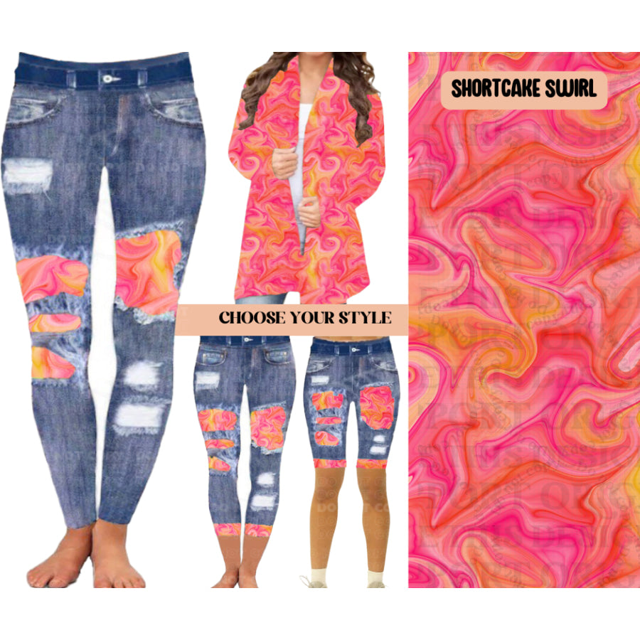 Preorder Custom Cardigans / Leggings / Shorts - Shortcake Swirl - Closes 26 May - ETA late Sep 2025 Cardigan