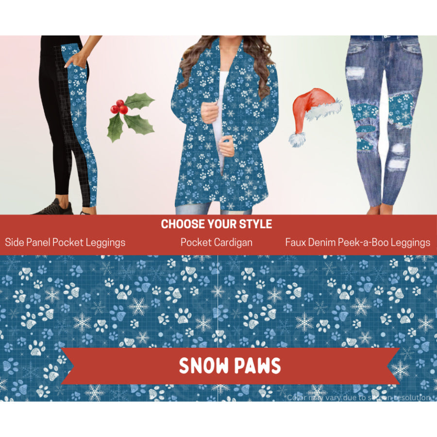 Preorder Custom Cardigans / Leggings - Snow Paws - Closes 24 Sep - ETA late Jan 2026 Cardigan
