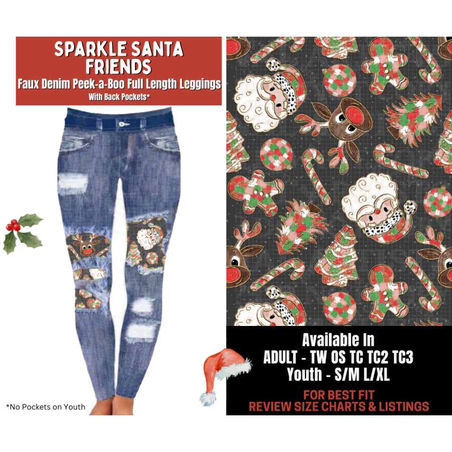 Preorder Custom Cardigans / Leggings - Sparkle Santa Friends - Closes 24 Sep - ETA late Jan 2026 Cardigan