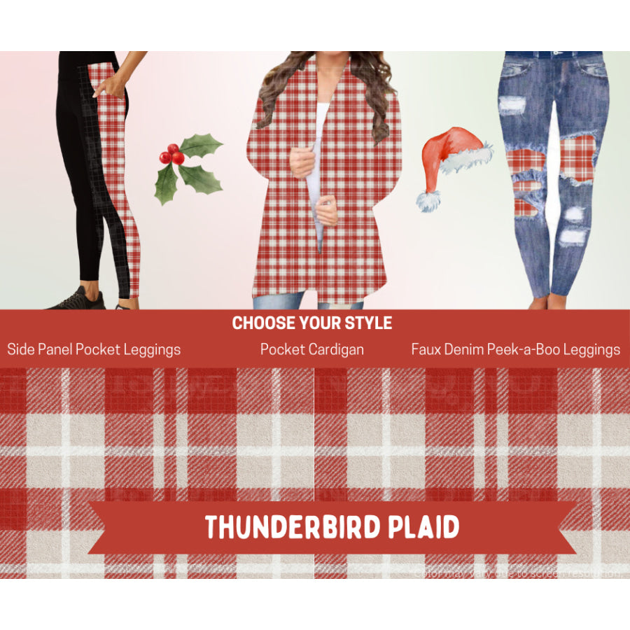 Preorder Custom Cardigans / Leggings - Thunderbird Plaid - Closes 24 Sep - ETA late Jan 2026 Cardigan