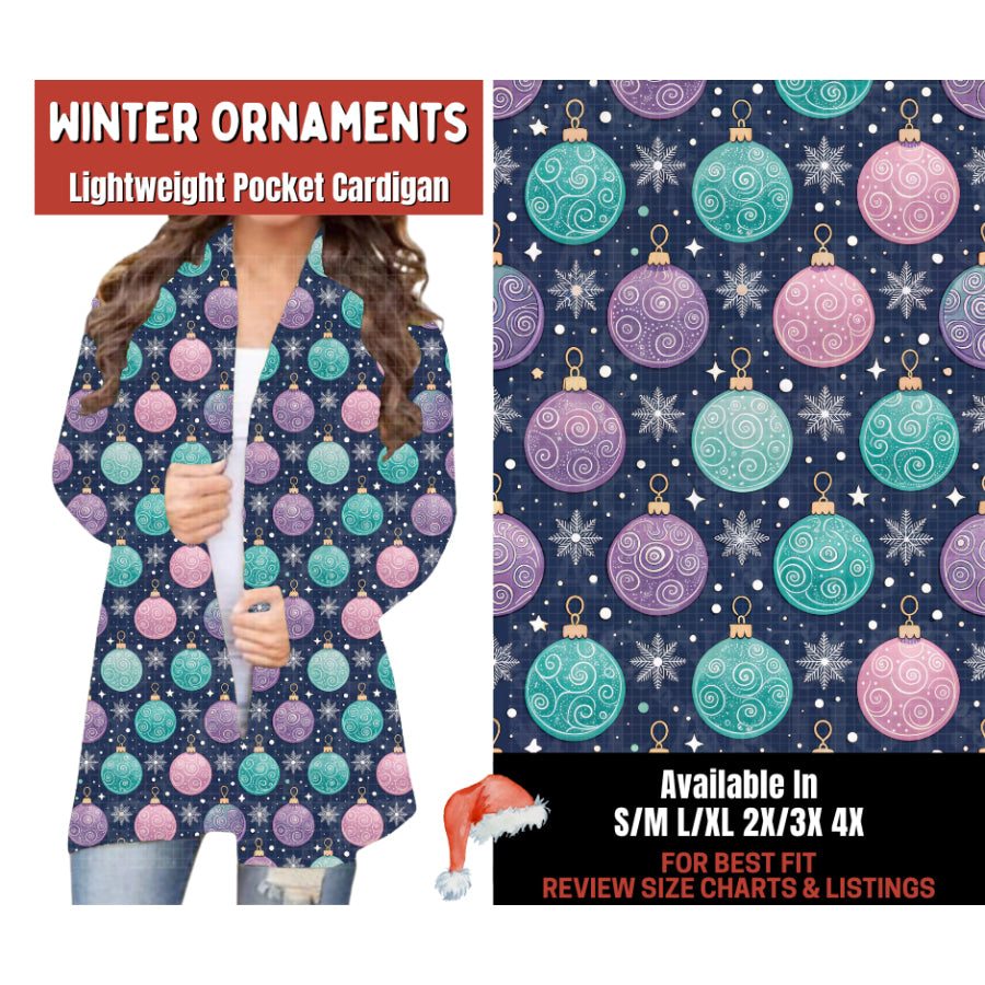 Preorder Custom Cardigans / Leggings - Winter Ornaments - Closes 24 Sep - ETA late Jan 2026 Cardigan