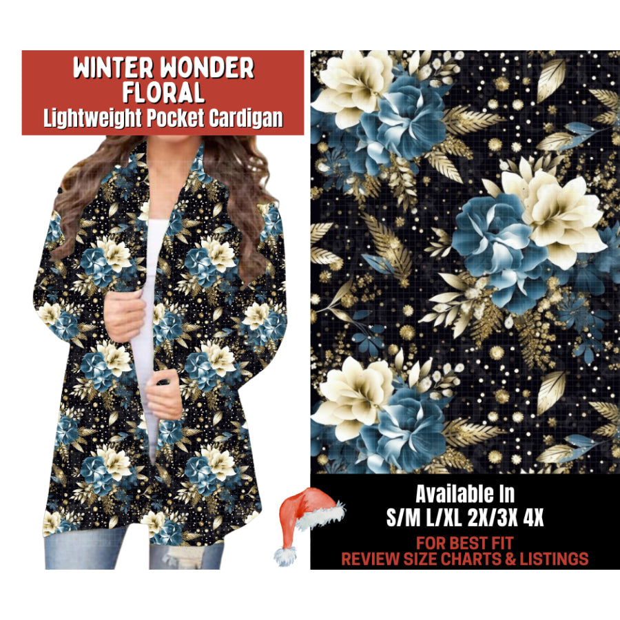 Preorder Custom Cardigans / Leggings - Winter Wonder Floral - Closes 24 Sep - ETA late Jan 2026 Cardigan