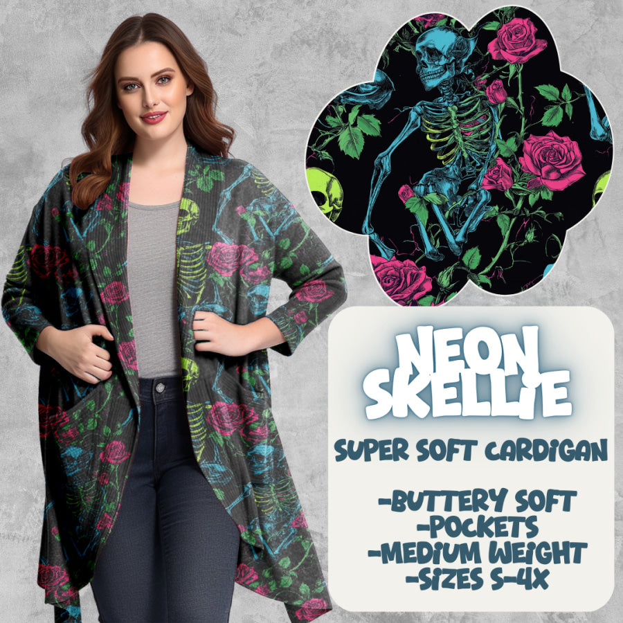 PREORDER Custom Cardigans - Neon Skellie - Closes 20 Mar - ETA late Jun 2025 Cardigan