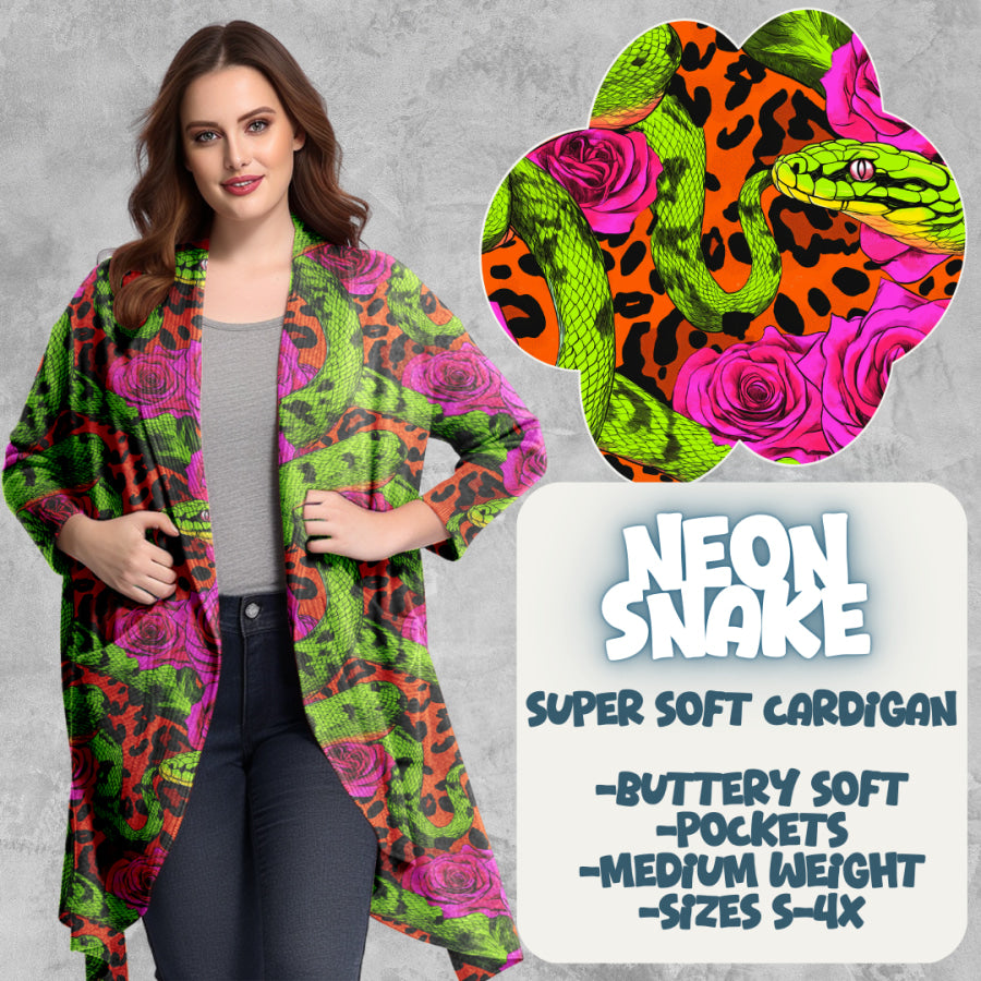 PREORDER Custom Cardigans - Neon Snake - Closes 20 Mar - ETA late Jun 2025 Cardigan