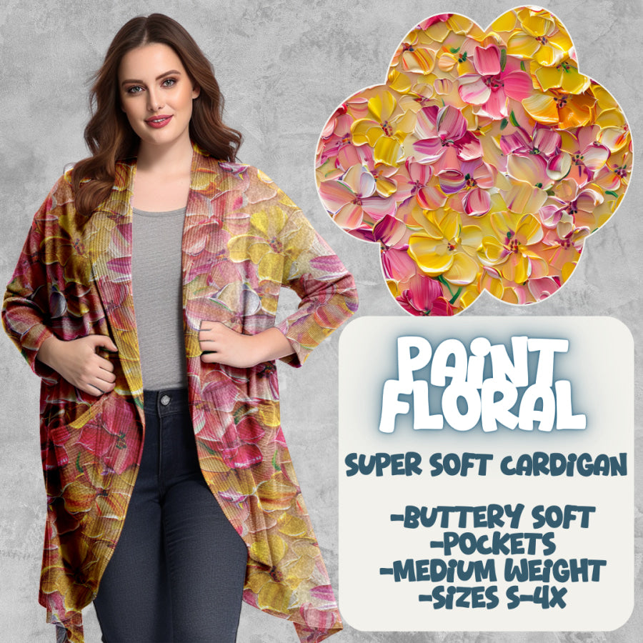 PREORDER Custom Cardigans - Paint Floral - Closes 20 Mar - ETA late Jun 2025 Cardigan