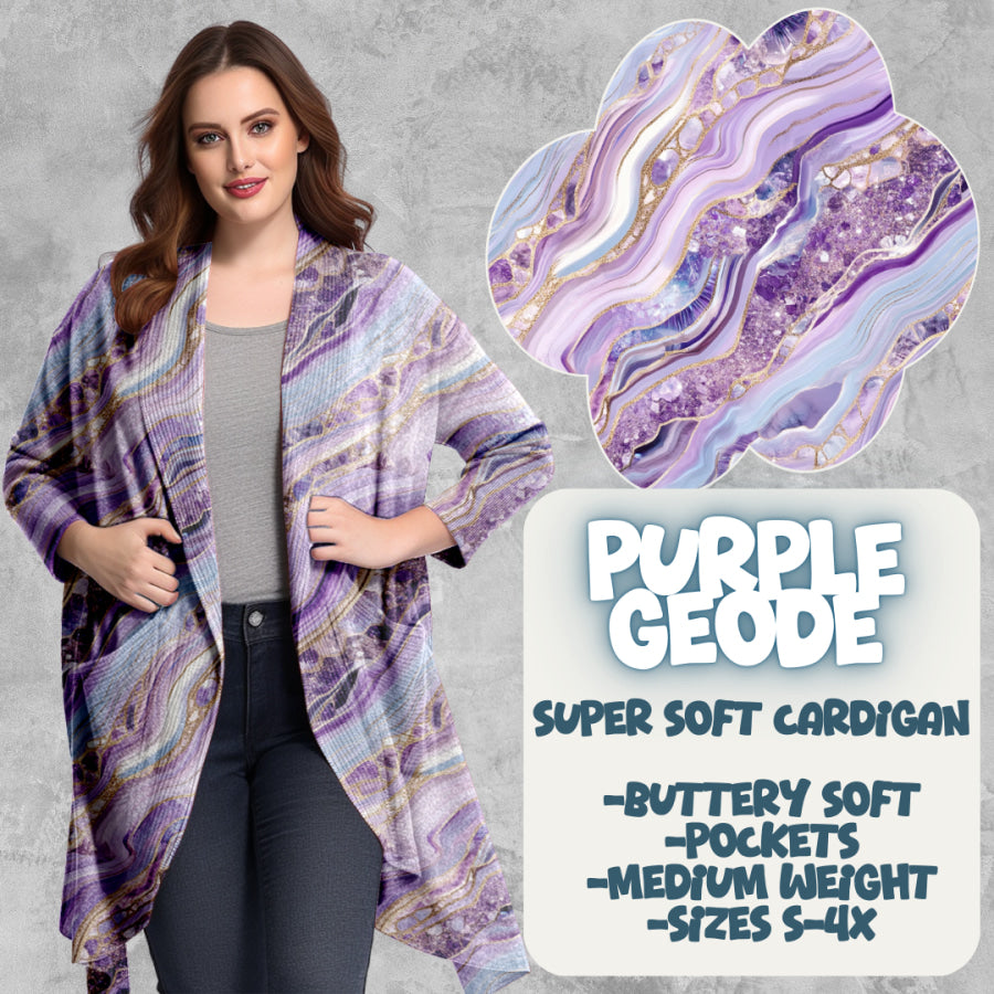 PREORDER Custom Cardigans - Purple Geode - Closes 20 Mar - ETA late Jun 2025 Cardigan