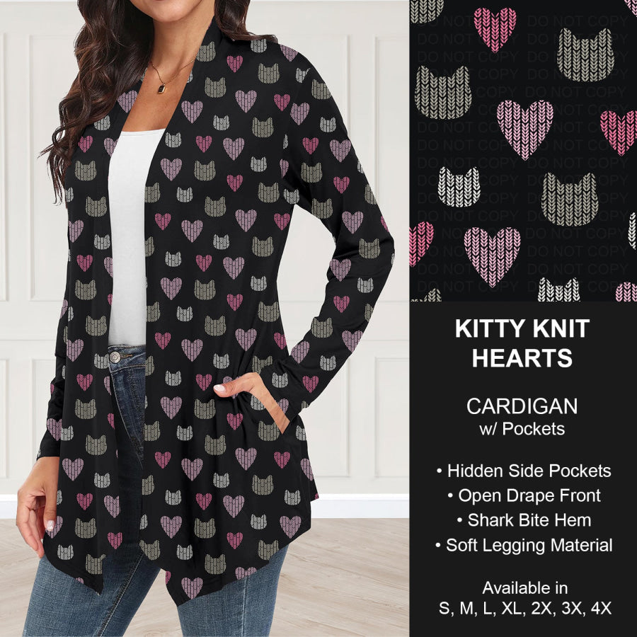 Preorder Custom Cardigans with Pockets Kitty Knit Hearts Closes 22 Aug ETA late Nov 2025 Cardigan