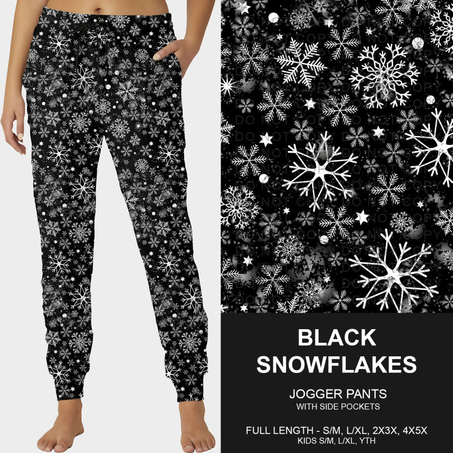 Preorder Custom Christmas Styles - Black Snowflakes - Closes 30 Sep - ETA late Dec 2025 Loungewear