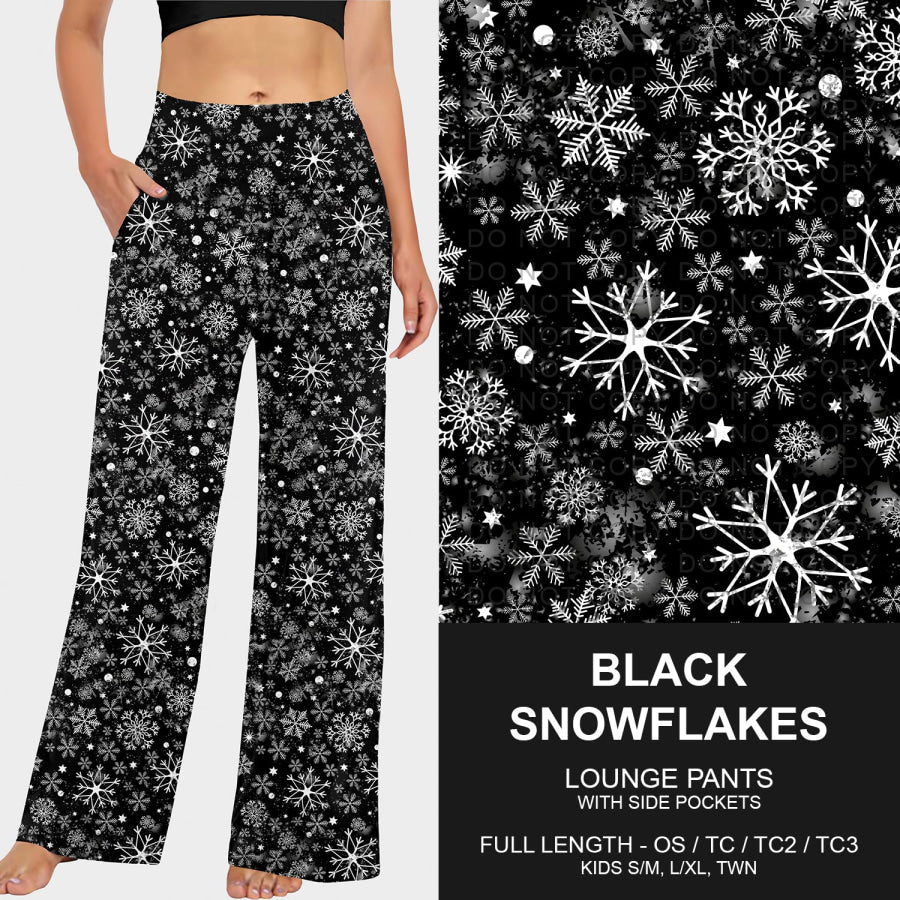Preorder Custom Christmas Styles - Black Snowflakes - Closes 30 Sep - ETA late Dec 2025 Loungewear