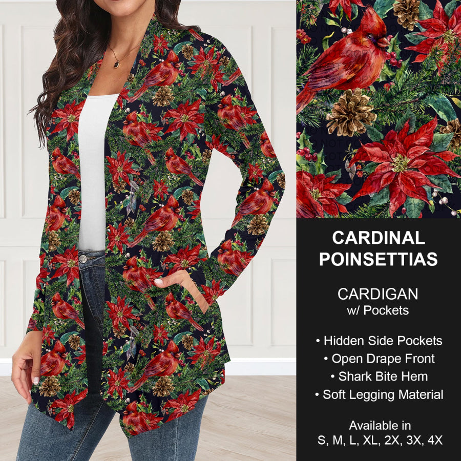Preorder Custom Christmas Styles - Cardinal Poinsettias - Closes 30 Sep - ETA late Dec 2025 Loungewear