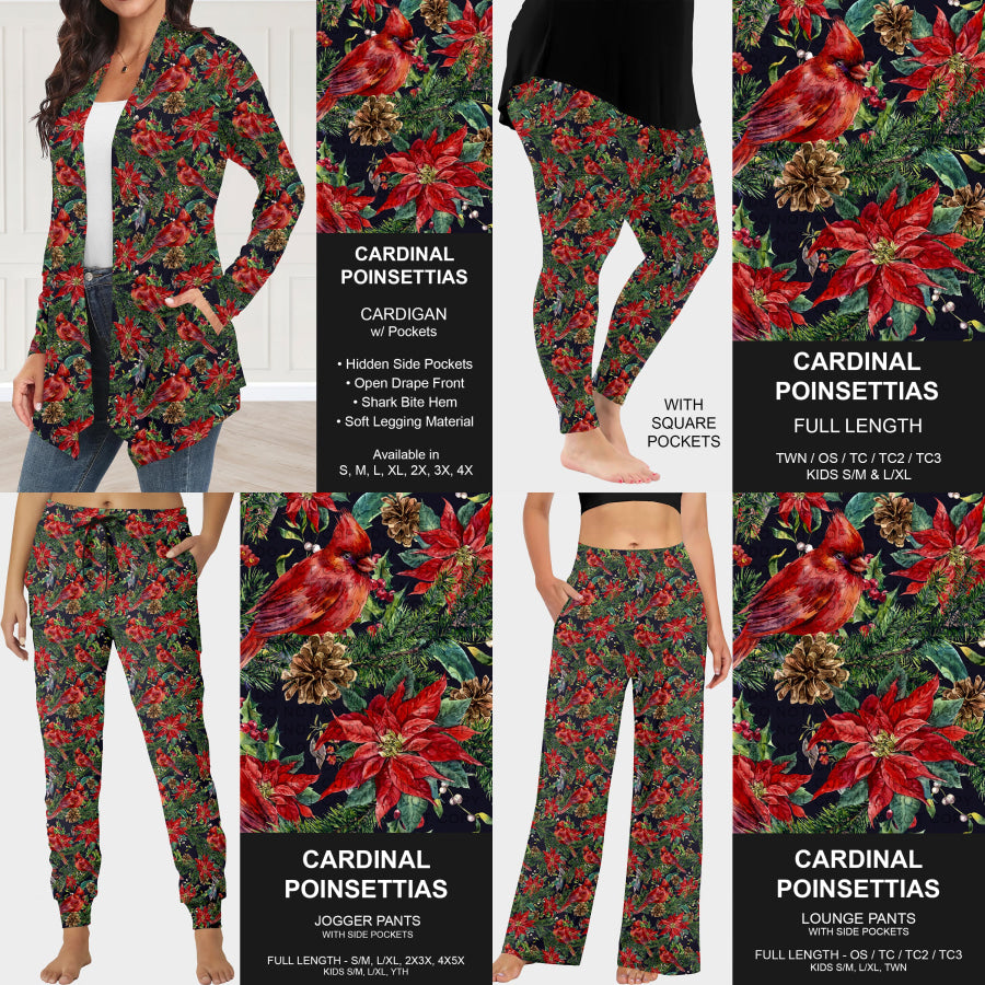 Preorder Custom Christmas Styles - Cardinal Poinsettias - Closes 30 Sep - ETA late Dec 2025 Loungewear