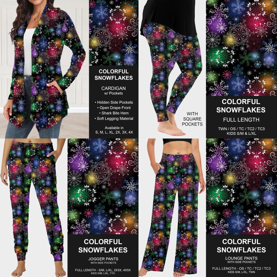 Preorder Custom Christmas Styles - Colourful Snowflakes - Closes 30 Sep - ETA late Dec 2025 Loungewear