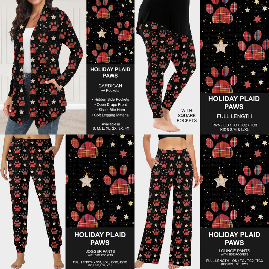 Preorder Custom Christmas Styles - Holiday Plaid Paws - Closes 30 Sep - ETA late Dec 2025 Loungewear