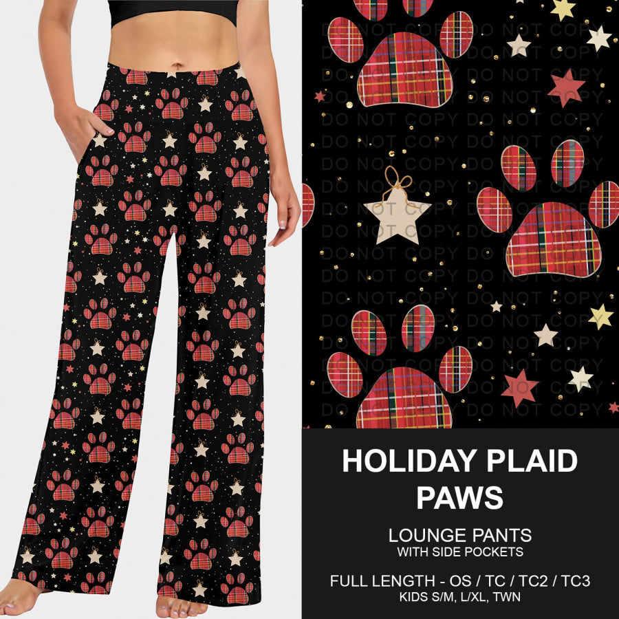 Preorder Custom Christmas Styles - Holiday Plaid Paws - Closes 30 Sep - ETA late Dec 2025 Loungewear