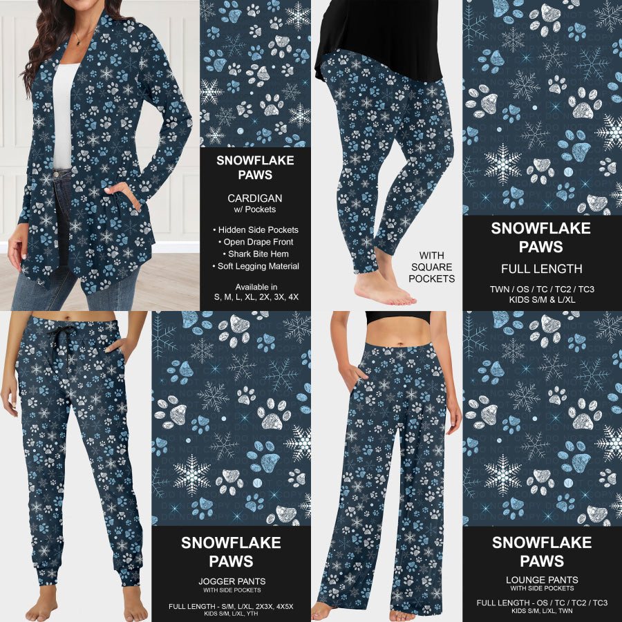 Preorder Custom Christmas Styles - Snowflake Paws - Closes 30 Sep - ETA late Dec 2025 Loungewear