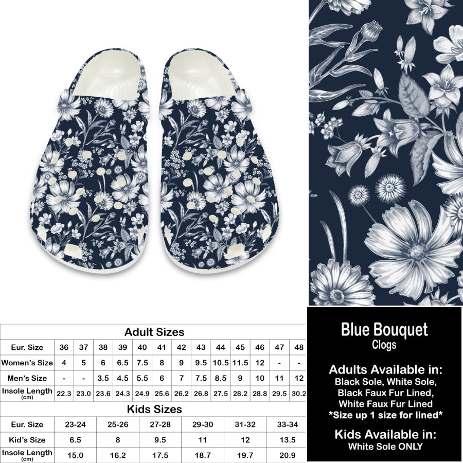 PREORDER Custom Clogs - Blue Bouquet - Closes 21 Sep - ETA late Dec 2024 Clogs