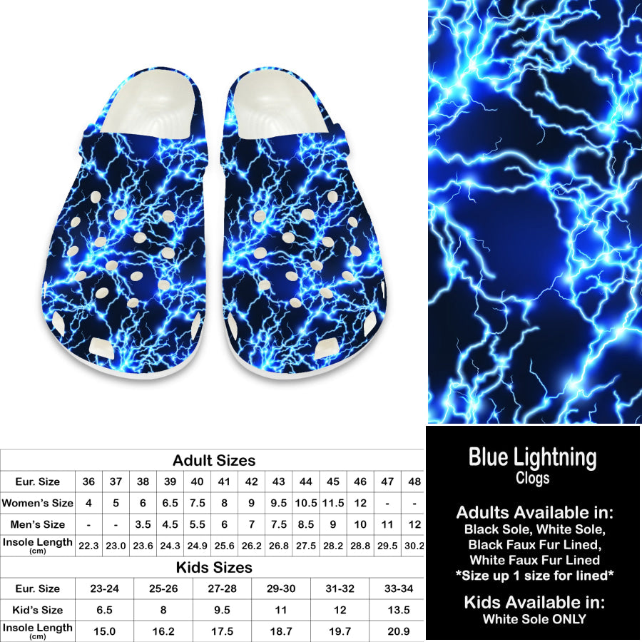 PREORDER Custom Clogs - Blue Lightning - Closes 21 Sep - ETA late Dec 2024 Clogs