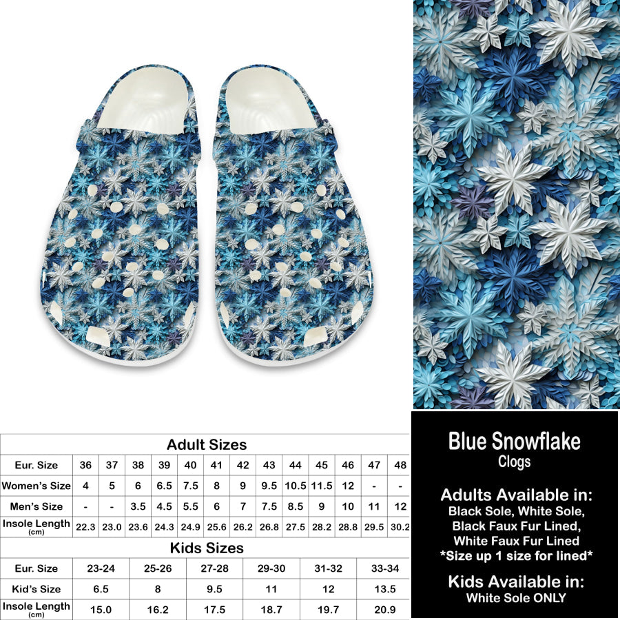 PREORDER Custom Clogs - Blue Snowflake - Closes 21 Sep - ETA late Dec 2024 Clogs