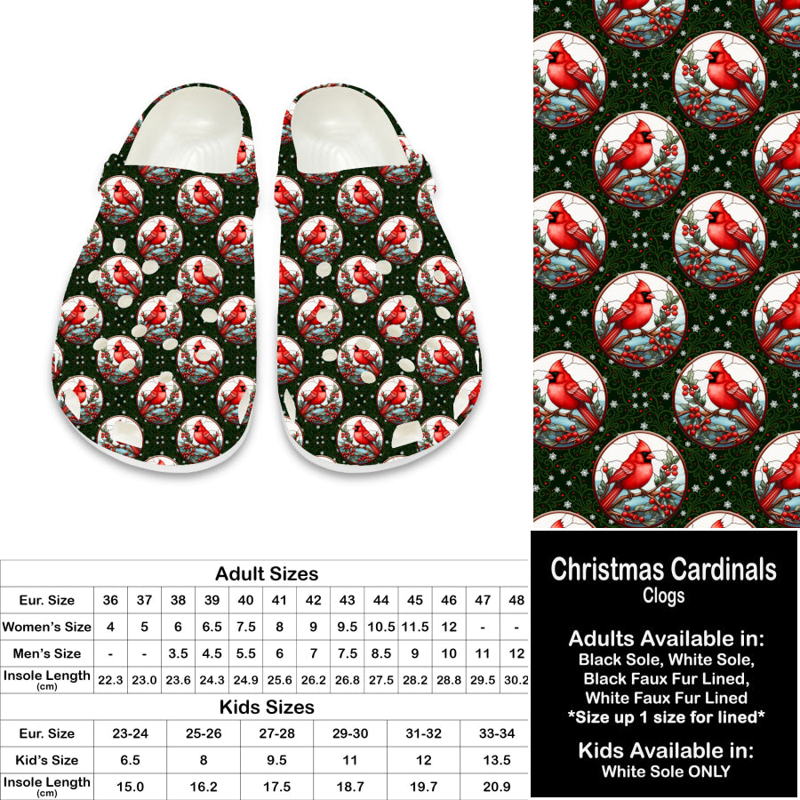 PREORDER Custom Clogs - Christmas Cardinals - Closes 21 Sep - ETA late Dec 2024 Clogs